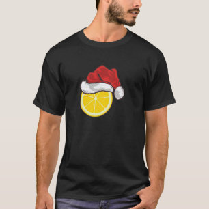 Lemon Fruit Lover Xmas Lights Holiday Santa Lemon T-Shirt