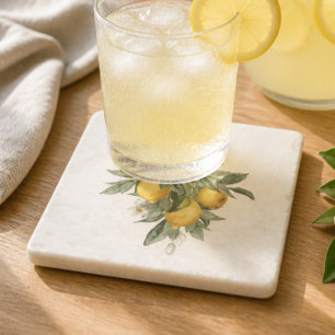 Lemon Fruit Marble Stone Coaster