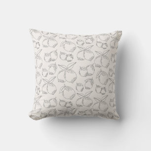 Lemon Fruit Market Minimal Line Cushion