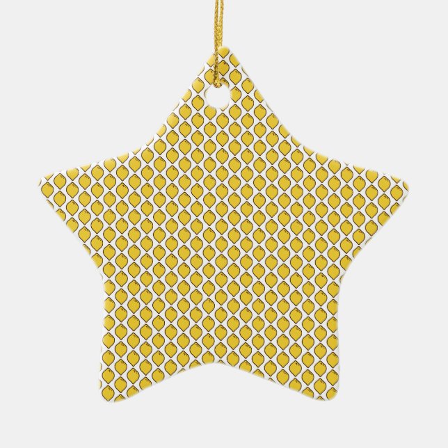 Lemon fruit pattern ceramic tree decoration (Front)