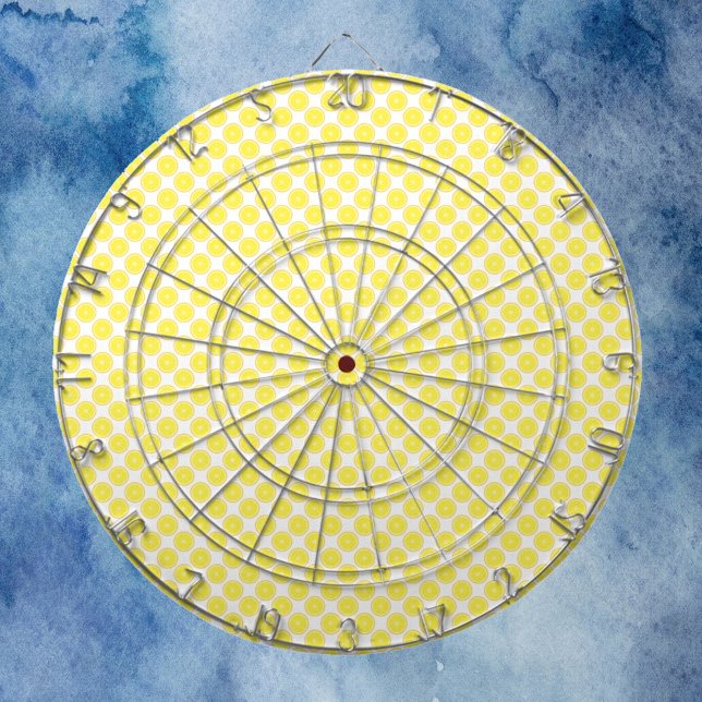 Lemon Fruit Pattern Dartboard (A dart board with a pattern of lemons.)