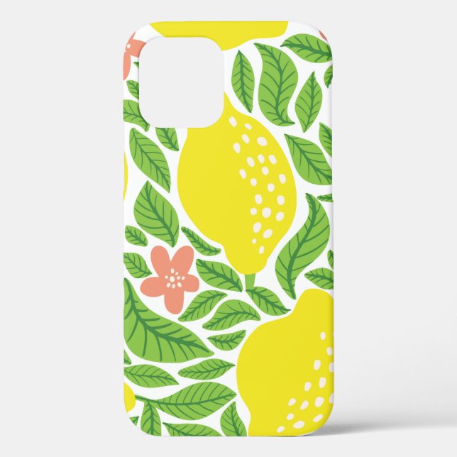 Lemon fruit pattern. Seamless summer citrus patter Case-Mate iPhone Case (Back)