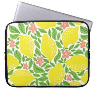 Lemon fruit pattern. Seamless summer citrus patter Laptop Sleeve
