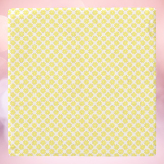 Lemon Fruit Pattern Stone Coaster (A coaster featuring a lemon fruit pattern)