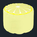 Lemon Fruit Pillow Pouf Ottoman Bedroom Seat Gift<br><div class="desc">A lemon slice decorates this fun pouf. Use this lemon pouf as an ottoman,  extra seating,  decor,  etc... This pouf is great for girls,  kids,  children,  teens,  women,  a bedroom,  sunroom,  dorm,  etc... The design is from original art.</div>