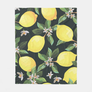 Lemon Fruit: Seamless Pattern Design Fleece Blanket