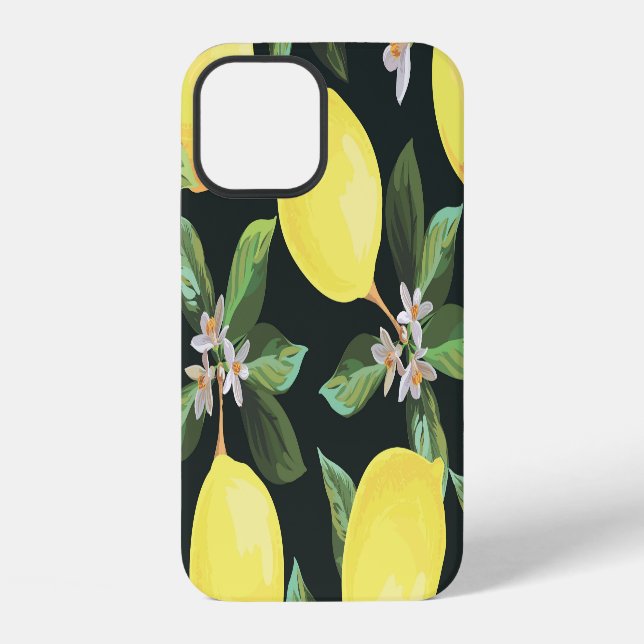 Lemon Fruit: Seamless Pattern Design iPhone Case (Back)