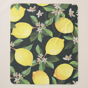 Lemon Fruit: Seamless Pattern Design Sherpa Blanket