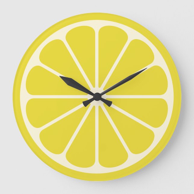 Lemon Fruit Slice Large Clock (Front)