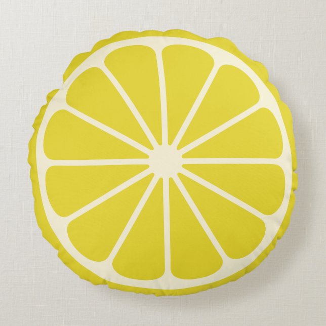 Lemon Fruit Slice Large Round Cushion (Front)