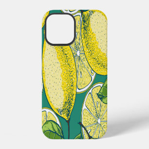 Lemon Fruit Vintage Seamless Illustration iPhone 12 Case
