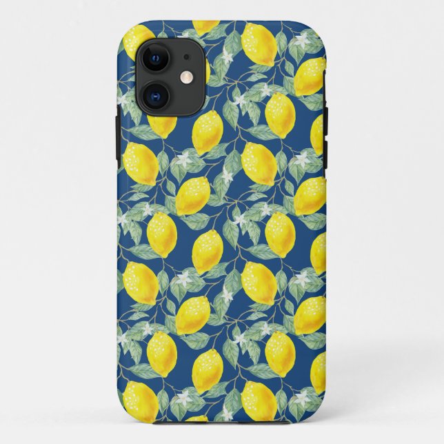 LEMON FRUITS IN COUNTRY BLUE Case-Mate iPhone CASE (Back)