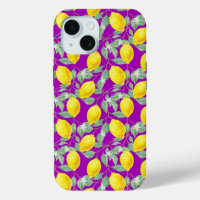 LEMON FRUITS PURPLE BACKGROUND