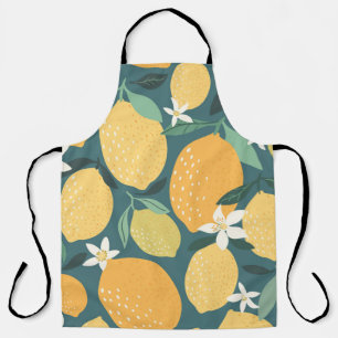 Lemon fruits seamless pattern apron