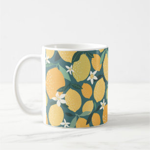 Lemon fruits seamless pattern coffee mug