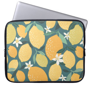 Lemon fruits seamless pattern laptop sleeve