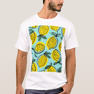 Lemon fruits: summer vintage pattern. T-Shirt