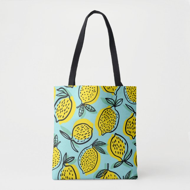 Lemon fruits: summer vintage pattern. tote bag (Front)