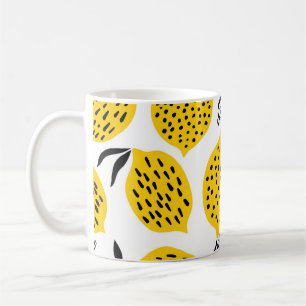 Lemon fruits: vintage seamless design. coffee mug