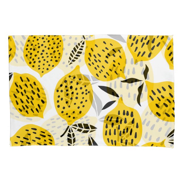 Lemon fruits: vintage seamless design. pillowcase (Front)