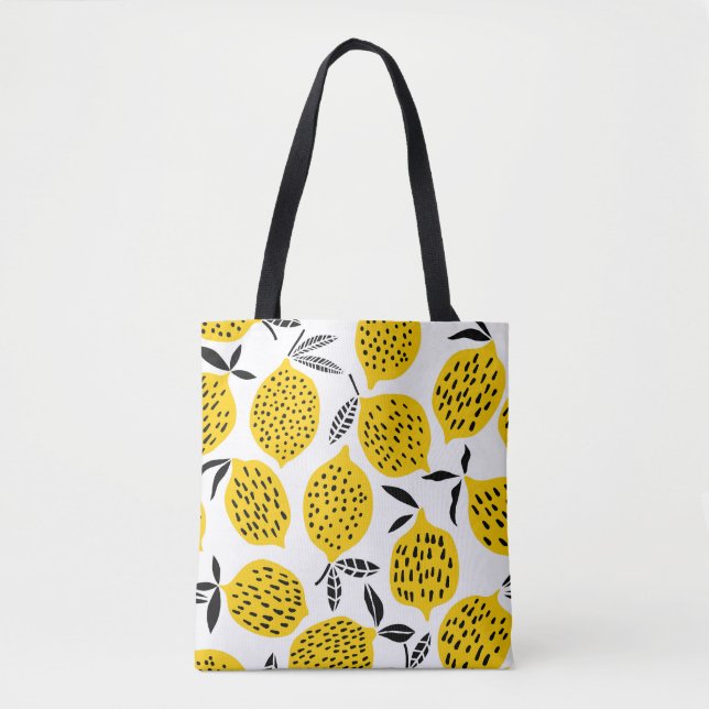 Lemon fruits: vintage seamless design. tote bag (Front)