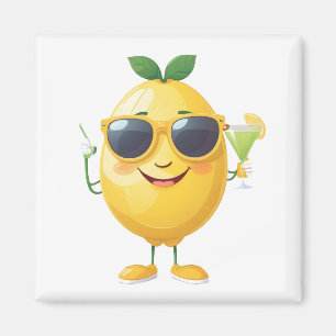 Lemon Fun Cheerful Vacation Tropical Drink Party Magnet