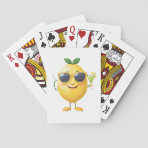 Lemon Fun Cheerful Vacation Tropical Drink Party Playing Cards