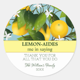 Lemon Funny Thank You Classic Round Sticker