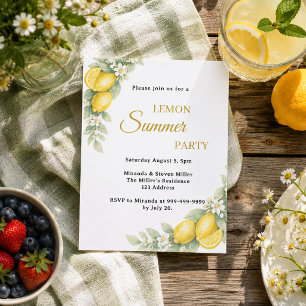 Lemon garden citrus Summer Party invitation