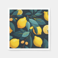 Lemon garden pattern. Yellow tropical citrus fruit