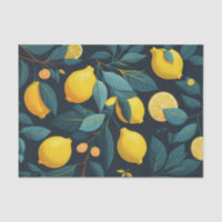 Lemon garden pattern. Yellow tropical citrus fruit