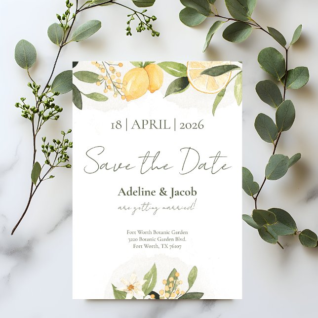 Lemon Garden Save the Date Card (Creator Uploaded)