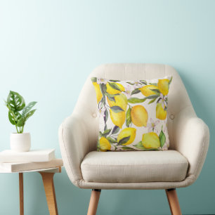 Lemon Garden Throw Pillow