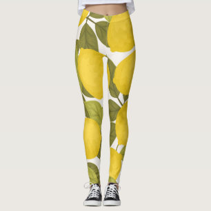 Lemon Garden: Vintage Endless Wallpaper Leggings