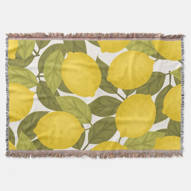 Lemon Garden: Vintage Endless Wallpaper Throw Blanket (Front)