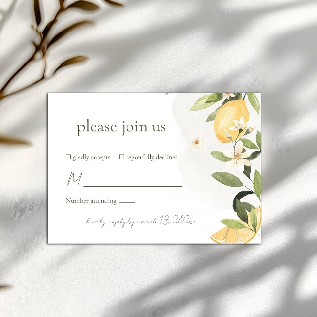 Lemon Garden Wedding RSVP Card (Creator Uploaded)