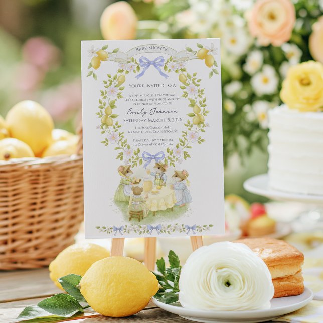 Lemon Garden with Mice Baby shower Invitation (Creator Uploaded)