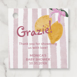 Lemon Girl Baby Shower Favour Thank You Tags