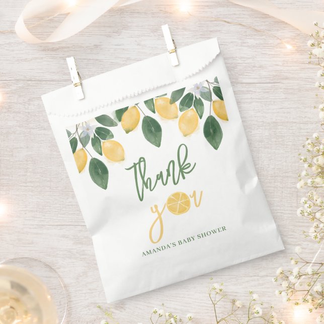 Lemon Girl Baby Shower Thank You  Favour Bag (Clipped)