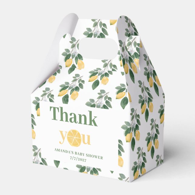 Lemon Girl Baby Shower Thank You  Favour Box (Front Side)