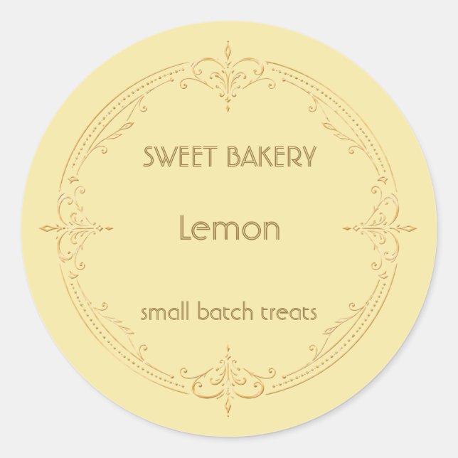 Lemon Gold Small Business Bakery Label (Front)