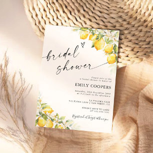 Lemon Green Citrus Bridal Shower Invitation