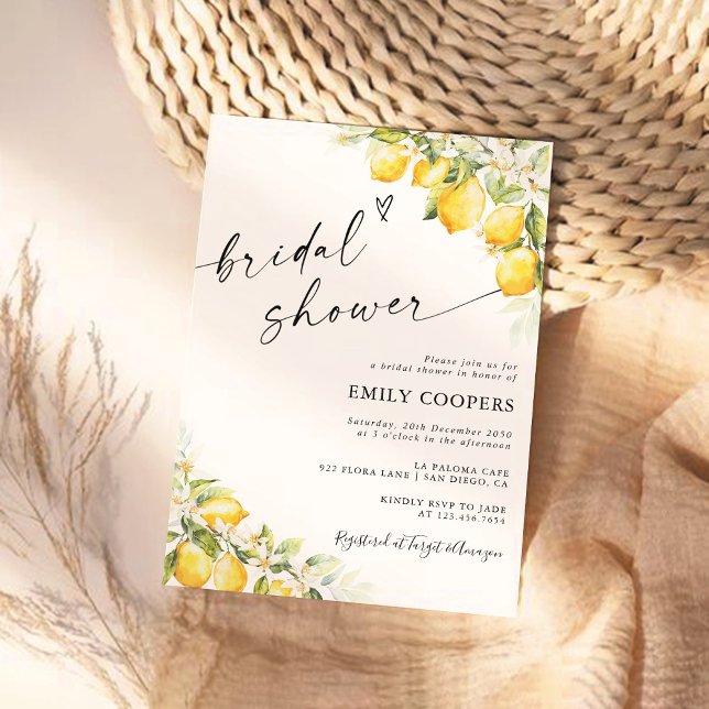 Lemon Green Citrus Bridal Shower Invitation (Creator Uploaded)