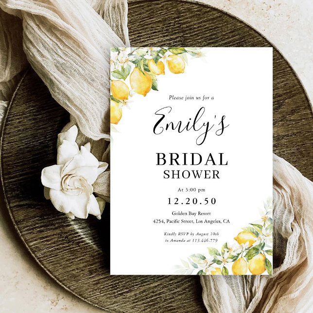 Lemon Green Citrus Bridal Shower Invitation (Creator Uploaded)