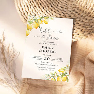 Lemon Green Citrus Bridal Shower Invitation