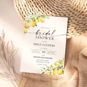 Lemon Green Citrus Bridal Shower Invitation