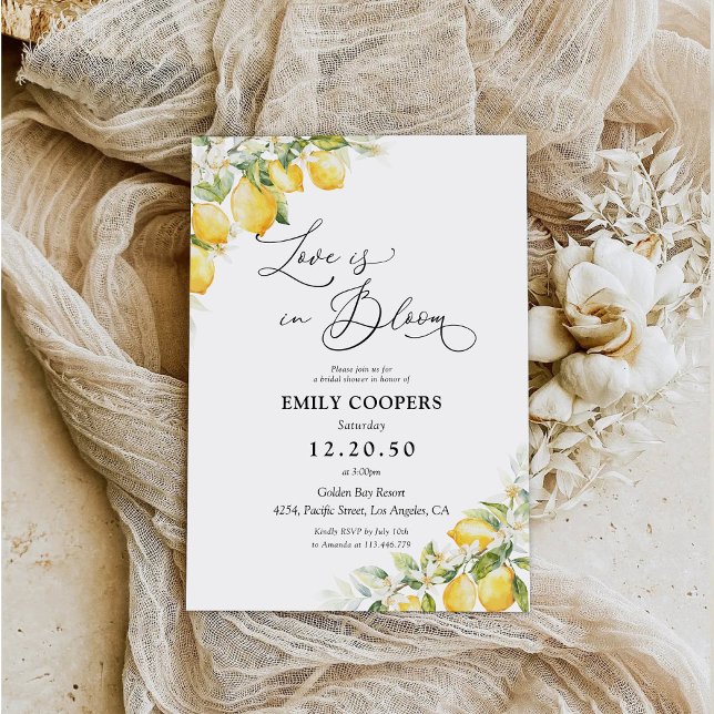 Lemon Green Citrus Bridal Shower Invitation (Creator Uploaded)