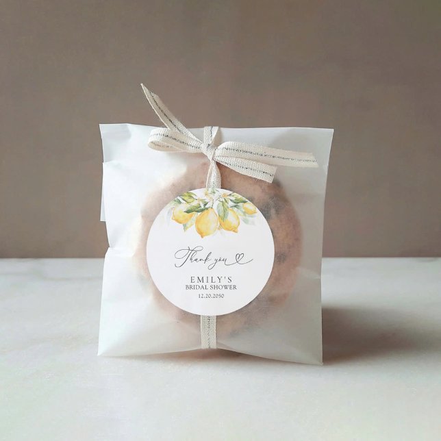 Lemon Green Citrus Bridal Shower Stickers (Creator Uploaded)