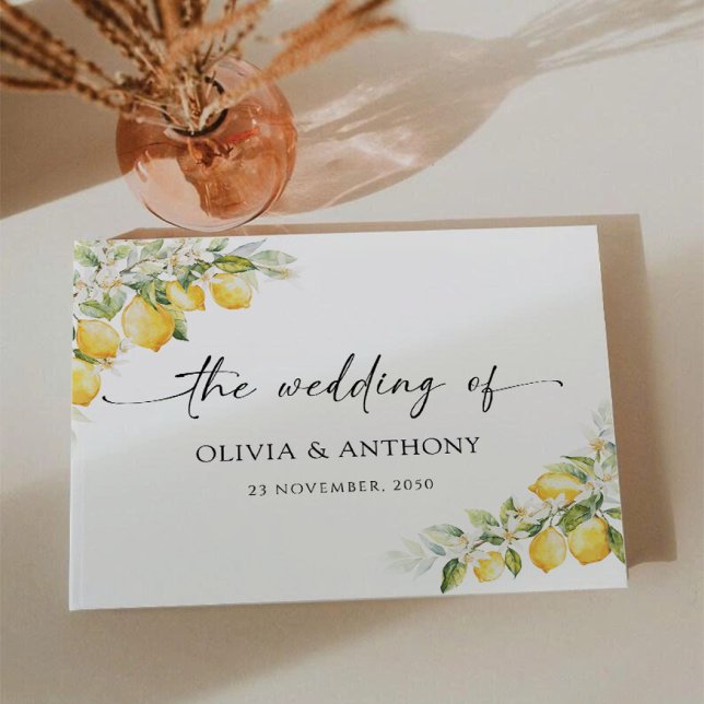 Lemon Green Citrus Wedding Guest Book (Creator Uploaded)