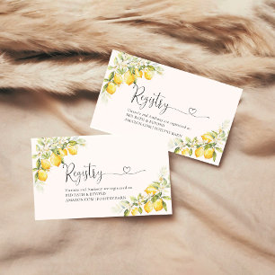 Lemon Green Citrus Wedding Registry Card